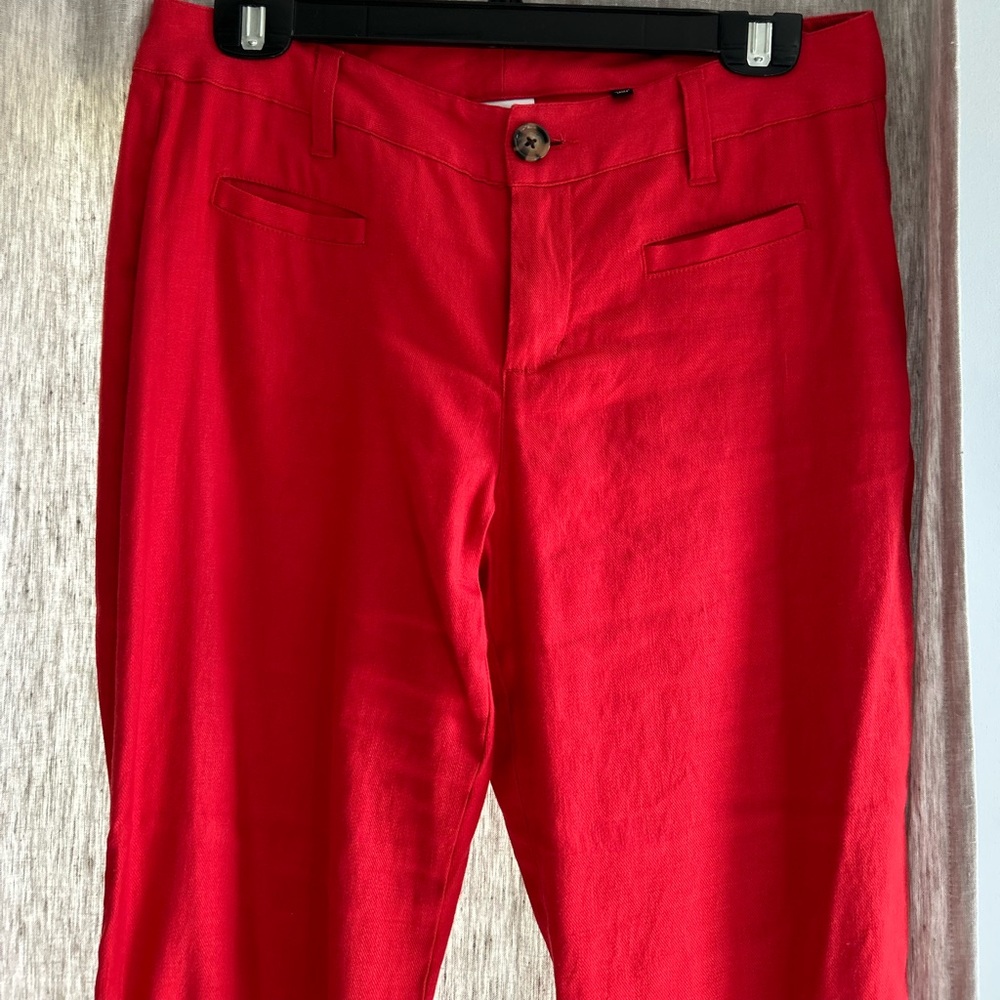 CABI “RED VALENTINE” LINEN BLEND PANTS#5503